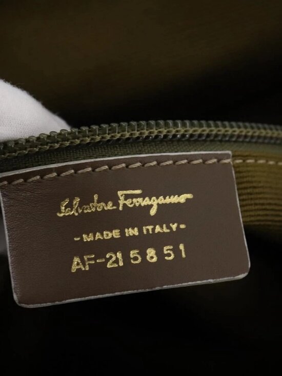Salvatore Ferragamo Gancini Backpack Canvas Beige Gold Auth BA10432 main image 13